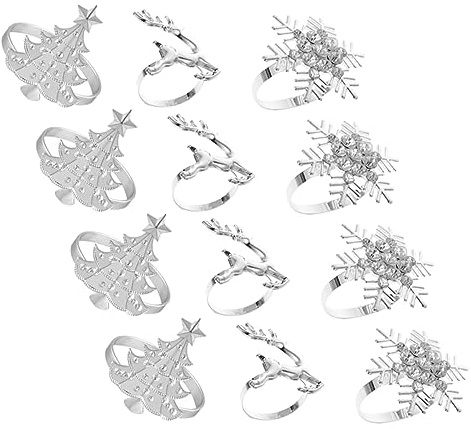 Cabilock 12pièces Ronds De Serviette De Noël Décoratif Et Léger pour Tables De Fête