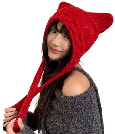 Gorro de punto grueso para niños, para escalada, esquí, deportes, sombreros de gran tamaño, sombrero tradicional de invierno para exteriores, rosso, Talla única
