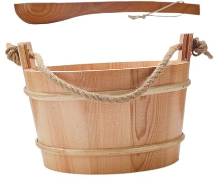Gcljlmy Seau de sauna avec truelle - 4 litres - Kit de démarrage pour sauna - Cadeau polyvalent - Accessoire de sauna - Seau à eau pour hôtels, vapeur, sauna à la maison