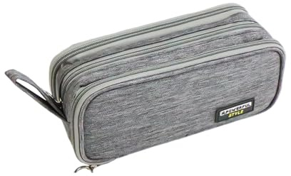 ALCXAZS Estuche único para lápices con Almacenamiento organizado, Estuche para lápices de Gran Capacidad para Escuela y Oficina, de Lino para Oficina, Gris Claro