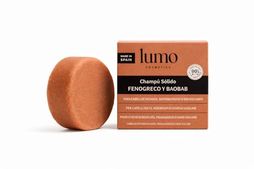 LUMO Champú Sólido Método Curly para Rizos – Volumen y Definición – Con Fenogreco y Baobab – Sin Sulfatos Agresivos ni Siliconas – 80 g – Hecho en España