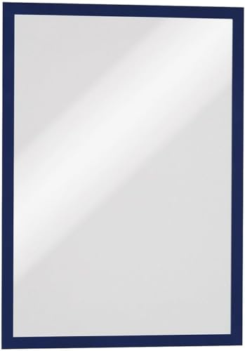 Durable Duraframe Info Frame, A3, självhäftande, 6 st, mörkblå, 488307 | Magnetram för släta ytor, yttermått 325x445 mm, för porträtt- och landskapsformat, läsbar från två håll, Made in Poland