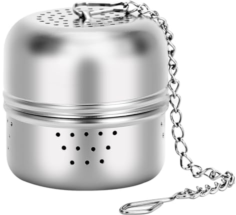Leden Tea Ball Infuser for Loose Tea, Stainless Steel Strainer With Chain Hook, Steeper for Mug, Cup