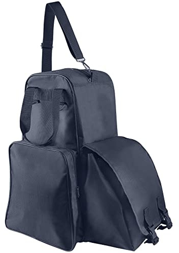 Harrison Howard Equestrian Pack Equipment Multi-Functional Carry Bag for Boots Helmet Horsewhip Horse Riding Pack Equipment - Navy
