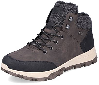 Rieker Herren Schnürstiefeletten 35534, Männer Stiefeletten, lose Einlage, wasserabweisend, riekerTEX,Stiefel,Bootee,braun Kombi (25),46 EU / 11 UK