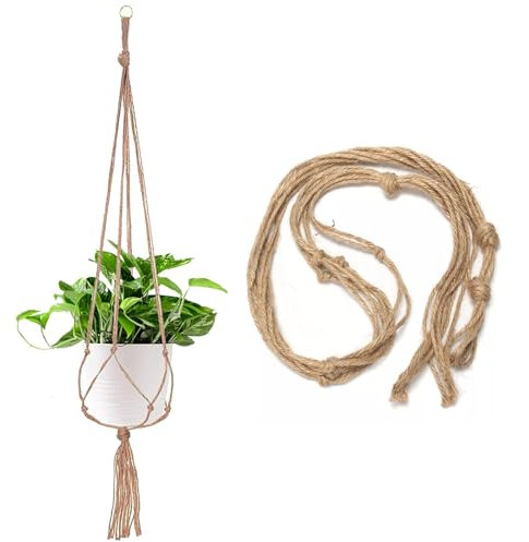 KLLJ Macramé Pot Suspendu, Suspension Plante Macramé,Support Pots Suspendu pour Fleur, Macramé Suspension Plante Macramé Corde de Coton Pot Suspendu Plante Porte Décoration du Jardin
