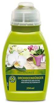 Bellandris Engrais pour orchidées - Facile à utiliser - Nourriture spéciale pour fleurs d'orchidées puissantes - Soutient la force et la croissance des racines - 250 ml