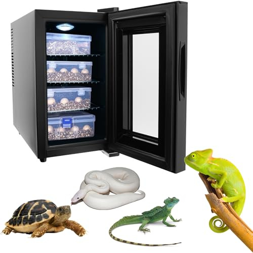 Incubadora de huevos para reptiles de 23 litros, temperatura ajustable, 10 – 40 ℃, incubadora totalmente automática con pantalla LED, incubadora de laboratorio para tortugas de agua, lagartos,