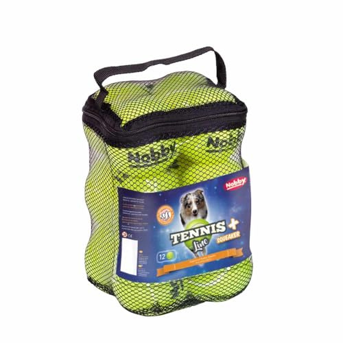 Nobby Pelota de Tenis con Squeaker (5,5 cm, 12 Bolsas de Malla)