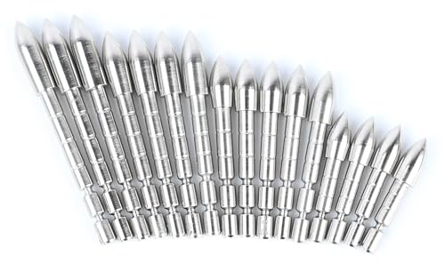 SHARROW 36pcs Archery Insert Arrow Tips Arrow Bullet Field Points 60/80/100/120 Grains Targeting Practice Insert Arrowheads for ID 4.2mm Arrows Shafts (120 Grains, OD 6.2mm)