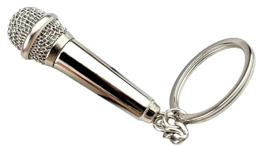 GMBYLBY Mic Keychain Simulation Pour Passionnés Musique Microphone À Suspension BASSE ÉLÉGIEUR SALLE DE BAIN ELECLE JEU UNIQUE POUR LES CHANTEURS CANTERI CADEAU ACCÈS MUSIQUE, argent, Taille Unique