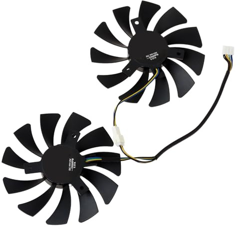 The Lord of the Tools 1 paire de ventilateurs de refroidissement 4 broches 85 mm pour ordinateur de compétition compatible avec PowerColor RX 5600 5700 6500 6600 XT 6700 Fighter