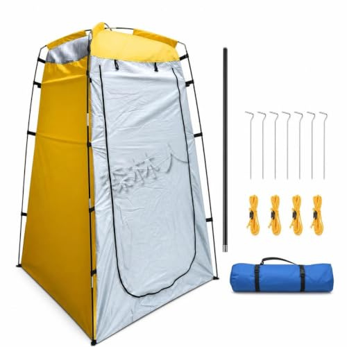 Tente d'Intimité Up Extérieur, Jaune | Polyester - camping toilettes - fibre verre - monoparoi - pour la toilette - pour la randonnée