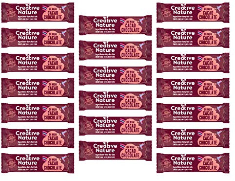 Gluten Free Snack Bars | Creative Nature Vegan Snack Bars | Oh Wow Cacao Flavour | Healthy Snacks, Lunchbox Snacks | Top 14 Allergen Free | 20 x 38g Bars