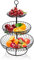 Bekith 3 Stöckig Obst Etagere Obstkorb Metall Draht Obstschale Dekorativ Gemüsekorb, Höhe 48cm, Ablagekörbe16/24/30cm (Schwarz)