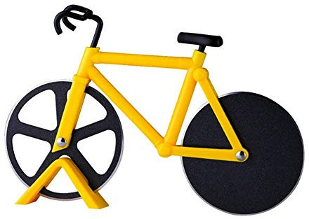 WINIAER Bicycle Pizza Cutter, Novelty Pizza Wheel Slicer, Stainless Steel Pizza Knife Super, with Plastic Holder Professional Kitchen Aid Pizza Cutter
