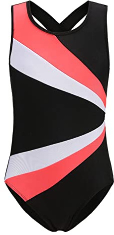 SEAUR - Barn flickor gymnastikkläder dans balett trikåer tryckt ärmlös bodysuit prestanda outfit barn dans kostym