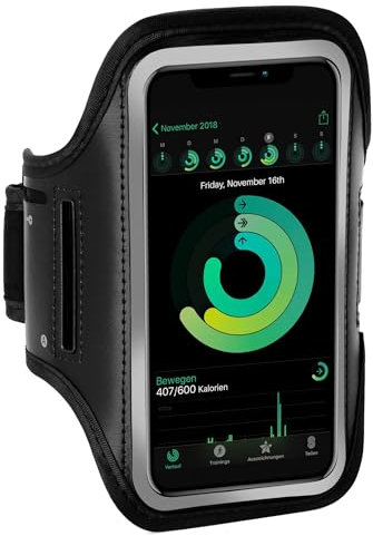 ONEFLOW Sportarmband mobiltelefon kompatibel med Apple iPod Touch 4G armväska fitness armband sport löparmband utomhus mobiltelefonfodral jogging arm hållare smartphone mobiltelefonficka, svart