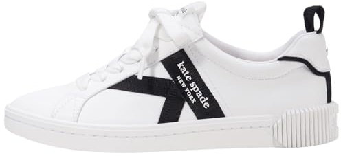Kate Spade New York Women's Signature LACE UP Sneaker, White, 6 UK