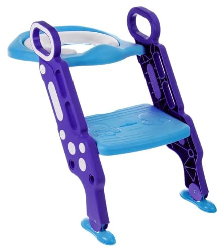 Adaptador para baño infantil ATAA Jarly - Azul - Adaptador para WC para niños y bebés, Reductor de WC para niños, Adaptador con escaleras para niños