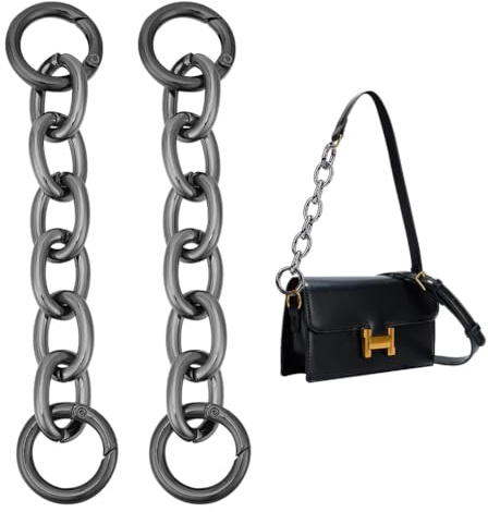 UNICRAFTALE 2 pz Catena per Borsa in Lega Catene di Prolunga per Borsa Nera 16cm Prolunga per Tracolla Catena di Ricambio in Metallo con Anelli A Molla per Portafoglio Pochette Sera Artigianato