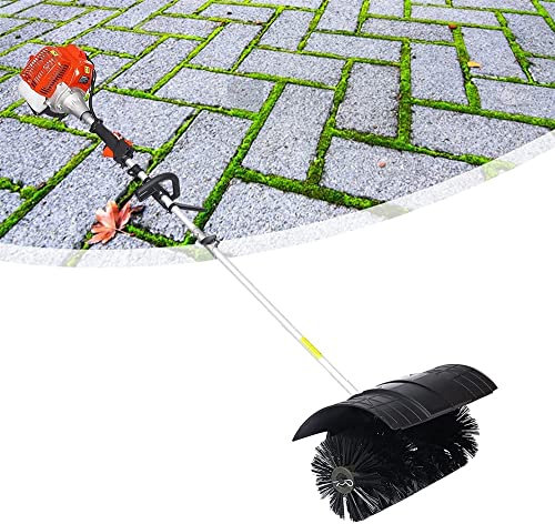 Barredora con cabezal de cepillo de 21 pulgadas, escobas de patio, herramientas de limpieza para exteriores, para entrada, césped, nieve, césped artificial