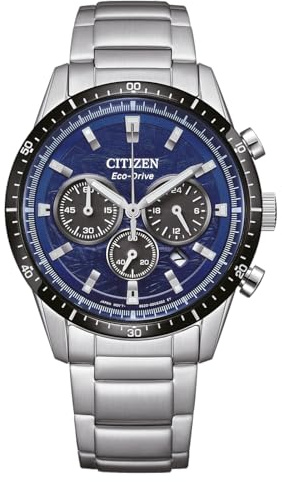 CITIZEN Eco-Drive Solar Chrono Orologio da uomo con diametro di 39 mm in diverse varianti, Argento, Moderno