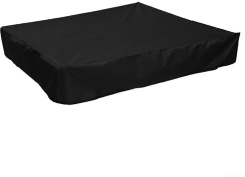 Zoegneer Sandbox Cover Sandpit Pool Cover Square Protective Covers Sandpits Covers For Sand And Toys Sandpit Pool Covering With Drawstring Oxford Cloth (Black 120x120cm)