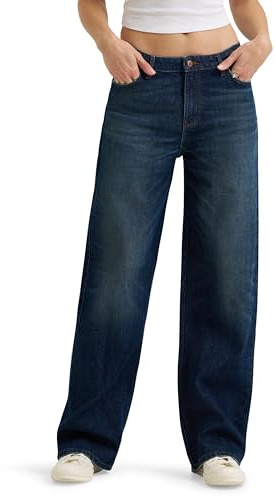 Wrangler Women's Mid Rise Loose Straight Jean, Dusk, 18