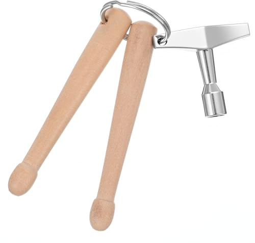 Sorcristy Portachiavi in legno per bacchetta da tamburo leggero per borse, decorazione per batteristi, accessori per strumenti musicali