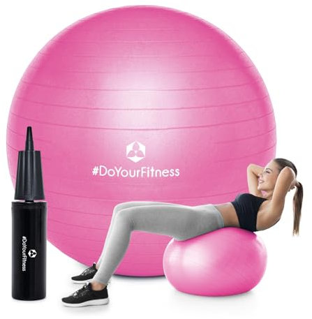 #DoYourFitness Gymnastikball inkl. Ballpumpe | Fitness Sitzball in 55cm bis 85cm | Anti-Burst | Trainingsball für Yoga, Pilates, Gym, Büro & Schwangerschaft | Fitnessball & Balance für Core-Training