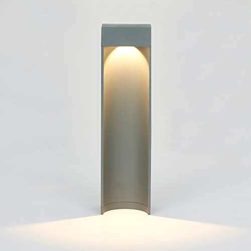 topmo-plus Poteau Éclairage de Pelouse LED Poteau de jardin Moderne Lampe de exterieur Poteau Aluminium / 10W LED bridgelux COB/Patio/jardin/chemin/Pelouse IP65 gris