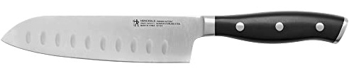 HENCKELS Forged Accent Razor-Sharp Hollow Edge Santoku Knife 5 Inch, German Engineered Informed by 100+ Years of Mastery,Black