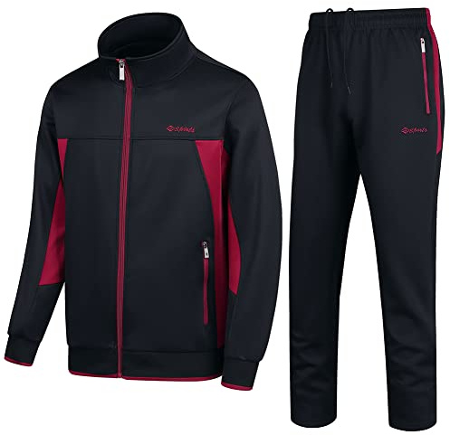 PUMPITU Men's Casual Athletic Tracksuit Long Sleeve Sweatsuit Set Full Zip Running Sports Jacket and Pants 2 Piece Outfits