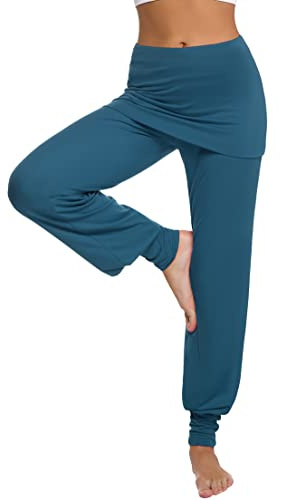 Terecey Pantalon Sarouel Femme Long Yoga Taille Élastique | Coupe ample et fluide, adaptée au yoga, pilates, sport, danse et détente quotidienne, avec taille élastique confortable