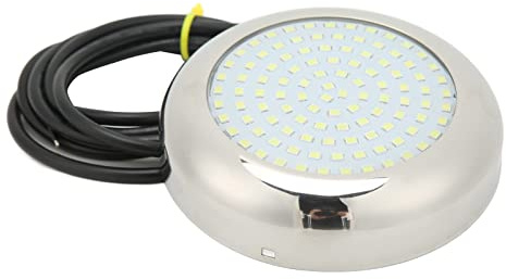 Dioche Faro Pesca per Barca Poppa, 4in 108LED Luce Subacquea 12V IP68 Impermeabile 135 ° Angolo Luminoso Lampada Subacquea per Barca per (Bianco)