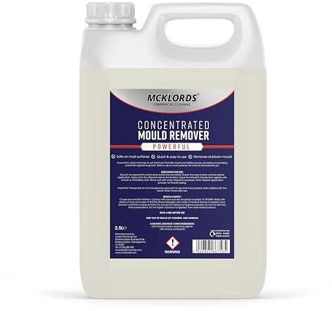 McKLords Commercial Concentrated Mould Remover - Effective Mildew Stain Cleaner For Walls, Tiles, Silicone Seals & More - 2.5 Litre