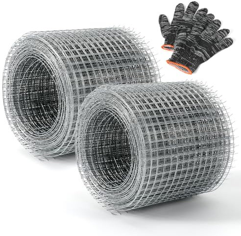 2 Roll Drahtgeflecht Drahtgitter Metallgitter feinmaschig 10cm*6m Drahtgewebe Hochbeet Mausefallen-Nagetiernetz Verschließen Wühlmausdraht Mäusegitter