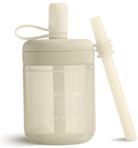 Moonkie Silicone Toddler Sippy Cup Training Cup with Straw Lid | BPA-Free Drop-Proof Baby Cup | Baby Led Weaning | 5 oz, 1 Pack