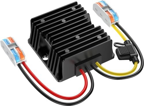 Tension Convertisseur 12V à 24V, DC Transformateur 15 A 360 W Convertisseur élévateur avec Fusible étanche Et Les Blocs de Câblage, pour Chariot, Camion, Véhicule, etc. (Accepte Les Entrées DC9-20 V)