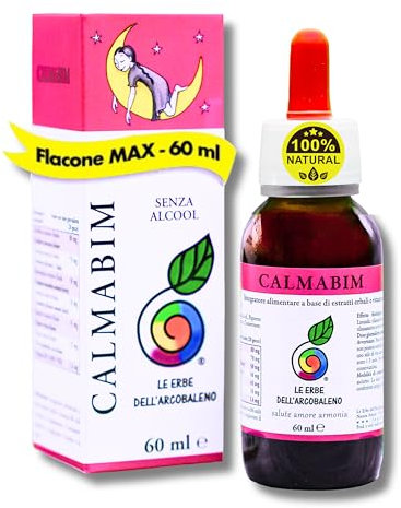 CalmaBim® Gocce Per Dormire Bambini 60ml | Sonno Sereno e Naturale | Integratore Naturale Senza Melatonina Bambini | Passiflora, Camomilla, Vit. B6 | Gusto Fruttato | Made in Italy