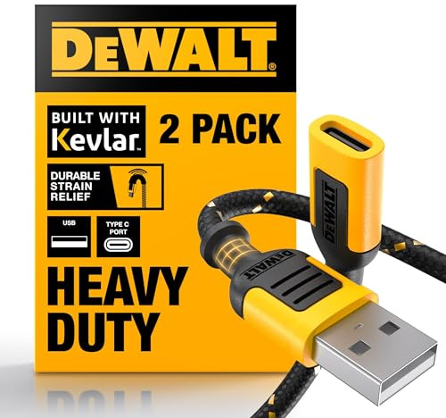 DEWALT USB C to USB Adapter 2Pack, USBC Female to A Male OTG Charger Type C Converter for Apple Watch Ultra 7 8 9, iPhone 15 14 13 Plus Pro Max, AirPods 3, iPad Air, Car, Samsung Galaxy S24 23,16