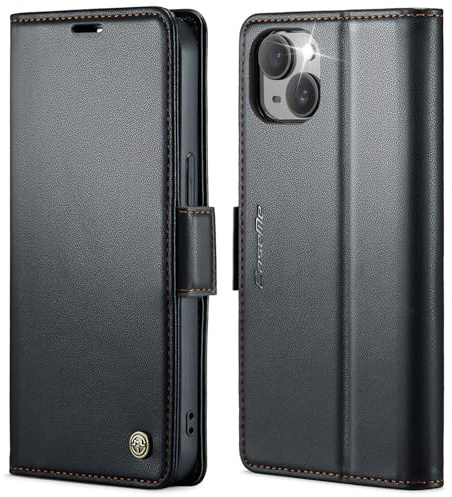 Rerzoiro Cover per iPhone 12/12 Pro Custodia Portafoglio [Blocco RFID] Premium Pelle PU Wallet Case Flip Libro con Porta Carte Slot Supporto Flip Case per iPhone 12/12 Pro, Nero