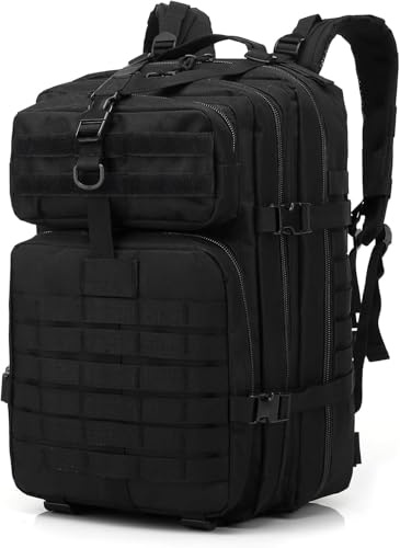 SHANNA Sac à Dos Militaire Tactique 45L de Grand Volume, Sac Multifonction Armée Molle Assaut Pack, Backpack Crossfit Randonnée pour Voyage Trekking Randonnée Camping École Pêche Alpinisme