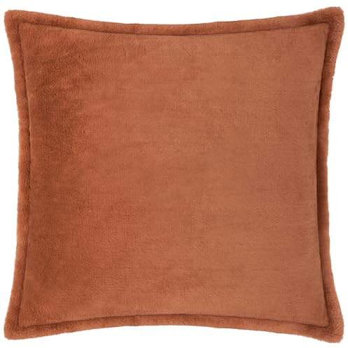 Furn. Cojín Kallu de Piel sintética con Relleno de poliéster: Suave y Esponjoso, con Borde Oxford (óxido - 45x45cm)