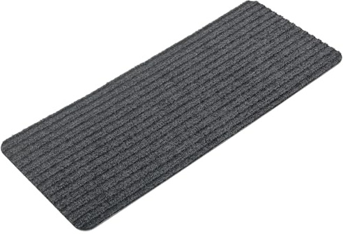 Homwiz Tapis d'Escalier Antidérapant, Lot de 15 Marchettes d'Escalier Autocollantes Intérieur, Moquette Escalier Réutilisable Découper pour Protéger Animaux, Seniors, Enfants (Gris Foncé, 55 x 22 cm)