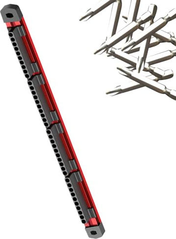 Fruusv Soporte magnético para brocas, soporte de pared de almacenamiento de puntas de destornillador de 40 ranuras, organizador de enchufes magnético, estación de posicionamiento de accesorios de