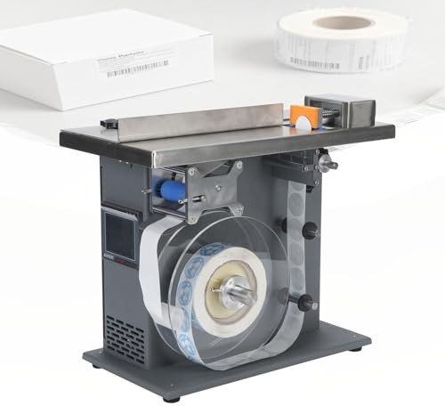 SIEEOUR 200W Rund Flaska Etiketteringsmaskin, Semi-Automatisk Etiketteringsmaskin, Med PLC Styrning, Pekskärm, ±0.5mm Noggrannhet, 15-30 Stycken per Minut, För Kosmetisk, Elektronisk