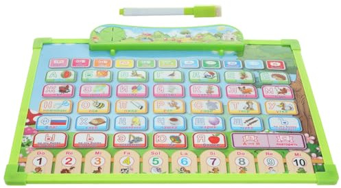 FUNOMOCYA Poster Alfabeto Russo Sonoro, Tavola Educativa per Apprendimento Linguistico, Gioco Didattico per Casa e Scuola, con Immagini e Arrotolabile