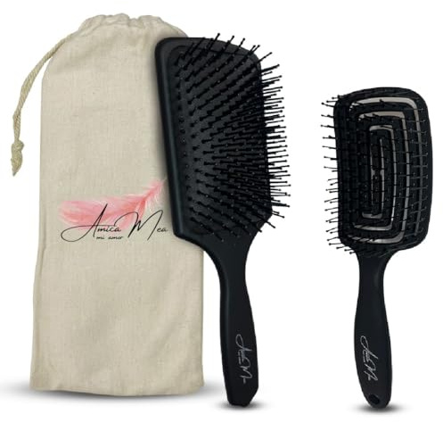 Cepillo Pelo Antitirones Pack Cepillo Desenredante con Púas Flexibles, Antirotura Peine Antitirones Cepillo Secador de Pelo Modelador y Cepillo Pala Antifrizz Pelo Desenredante Pelo Niñas